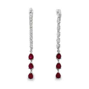 Ruby Drop Linear Earrings