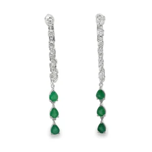Emerald Diamond Drop Earrings
