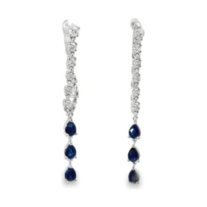 Sapphire Diamond Drop Earrings