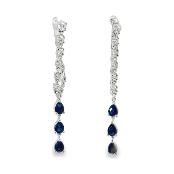 Sapphire Diamond Drop Earrings