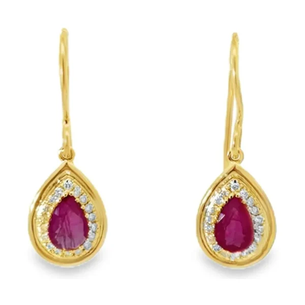 Teardrop Ruby Drop Earrings