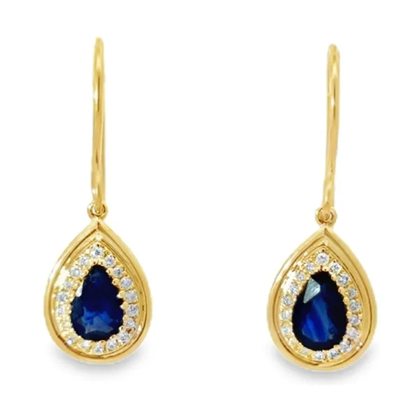Teardrop Sapphire Drop Earrings
