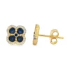 Sapphire Clover Stud Earrings