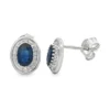 Oval Sapphire Halo Earrings
