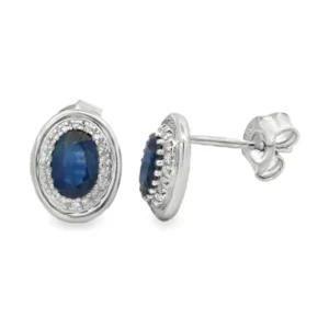 Oval Sapphire Halo Earrings