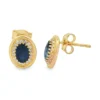 Oval Sapphire Halo Earrings
