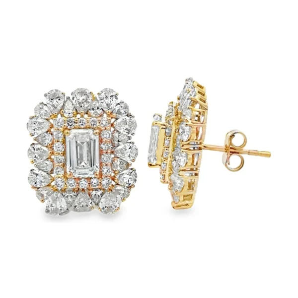Emerald Cut Diamond Earrings