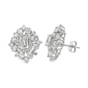 Cluster Diamond Stud Earrings