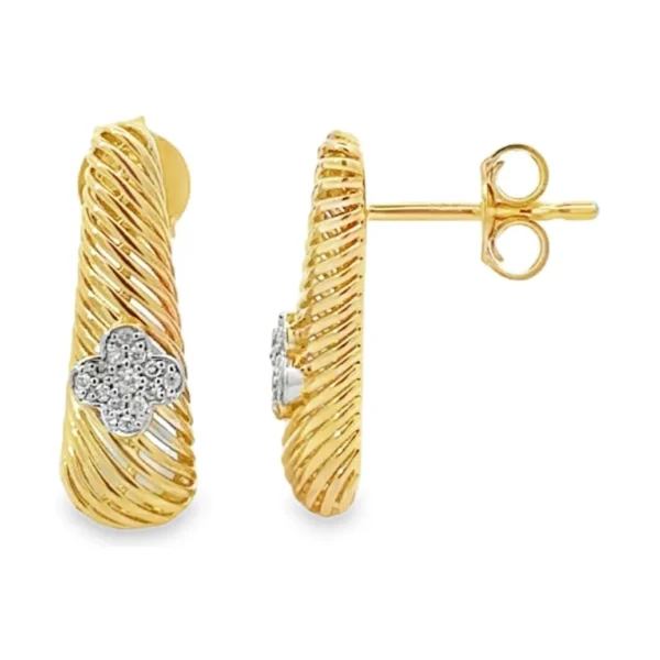 Textured Diamond Stud Earrings