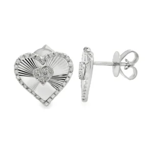 Heart Diamond Stud Earrings