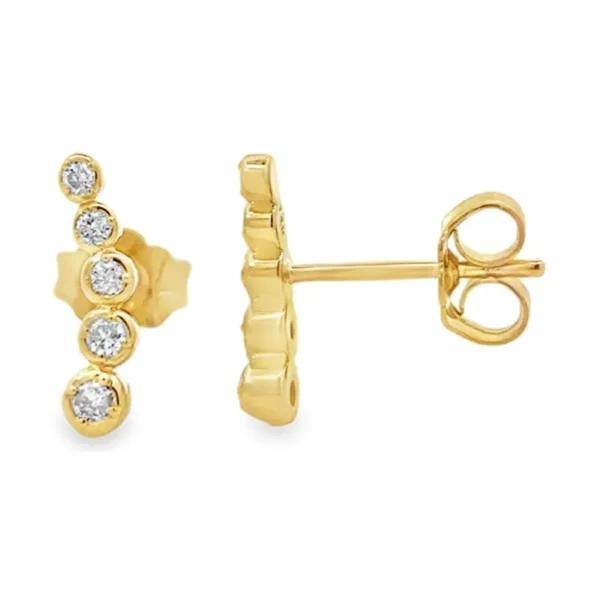 Graduated Diamond Bar Earrings