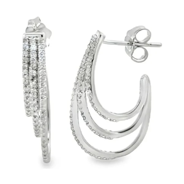 Triple Row Dangle Earrings