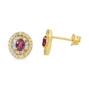 Oval Gemstone Halo Earrings