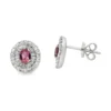Oval Gemstone Halo Earrings