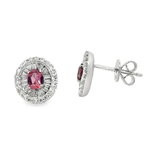 Oval Gemstone Halo Earrings