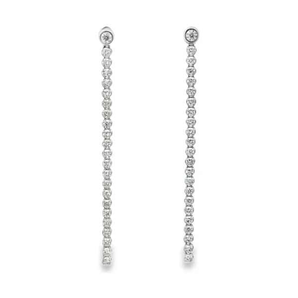 Diamond Drop Bar Earrings