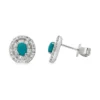 Turquoise Diamond Halo Earrings