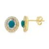 Turquoise Halo Stud Earrings