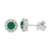 Emerald Halo Stud Earrings