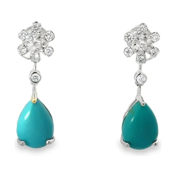 Teardrop Turquoise Drop Earrings