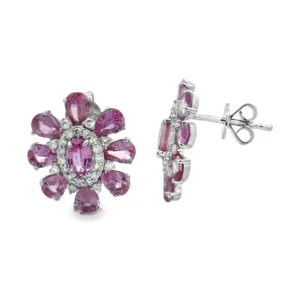Floral Gemstone Cluster Earrings