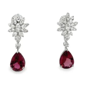 Pear Gemstone Drop Earrings