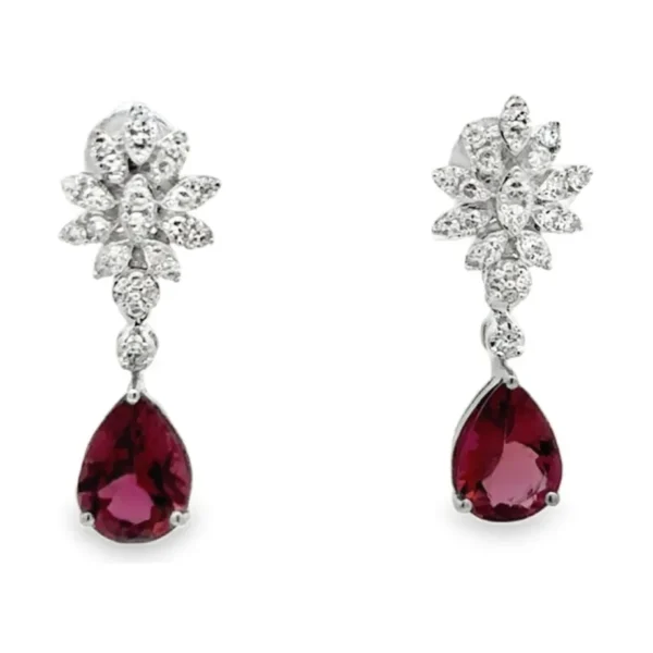 Pear Gemstone Drop Earrings
