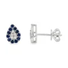 Teardrop Sapphire Halo Earrings