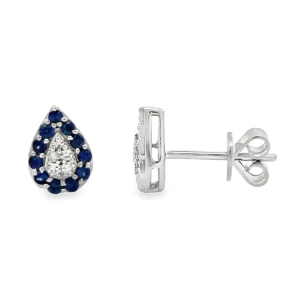 Teardrop Sapphire Halo Earrings