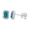 Topaz Halo Stud Earrings