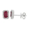 Emerald Cut Gemstone Earrings