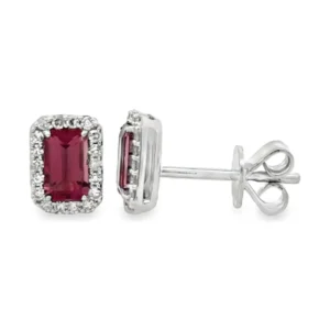 Emerald Cut Gemstone Earrings