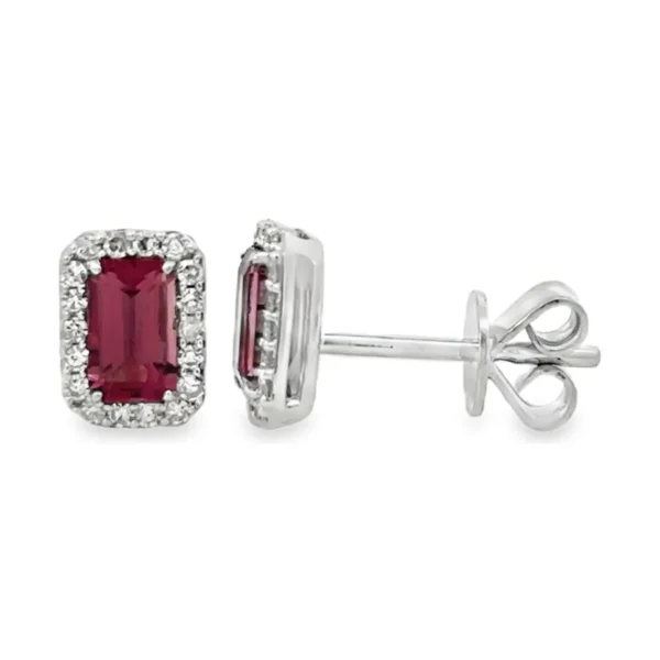 Emerald Cut Gemstone Earrings