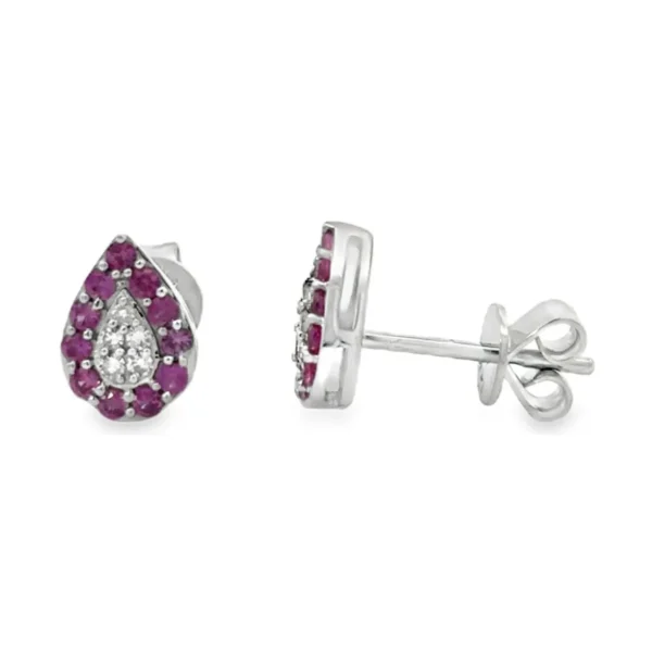 Pear Halo Stud Earrings
