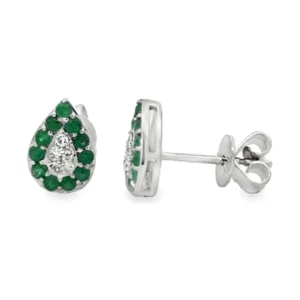 Pear Emerald Stud Earrings