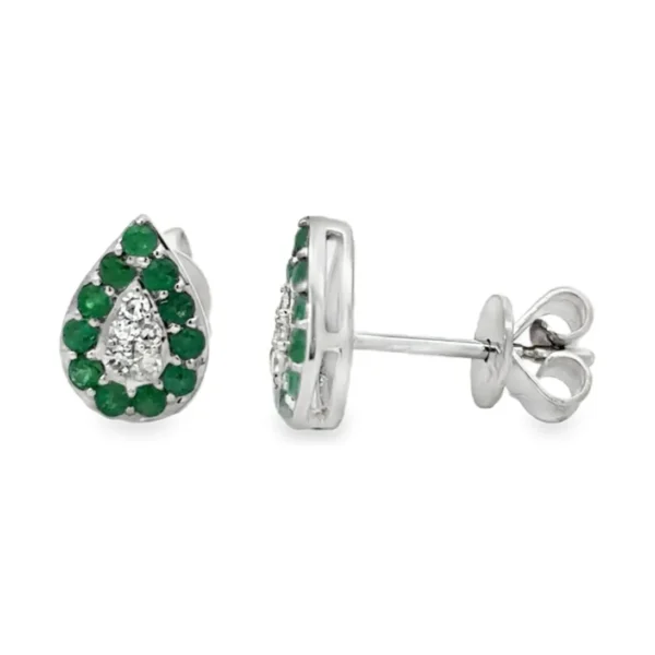 Pear Emerald Stud Earrings
