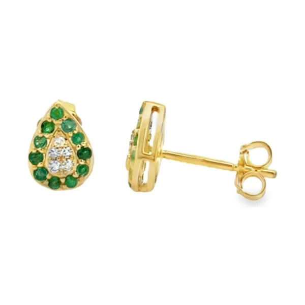 Pear Emerald Stud Earrings
