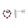Heart Ruby Stud Earrings