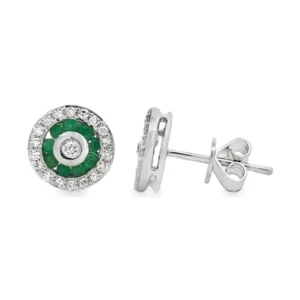 Emerald Diamond Stud Earrings