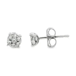 Diamond Cluster Stud Earrings