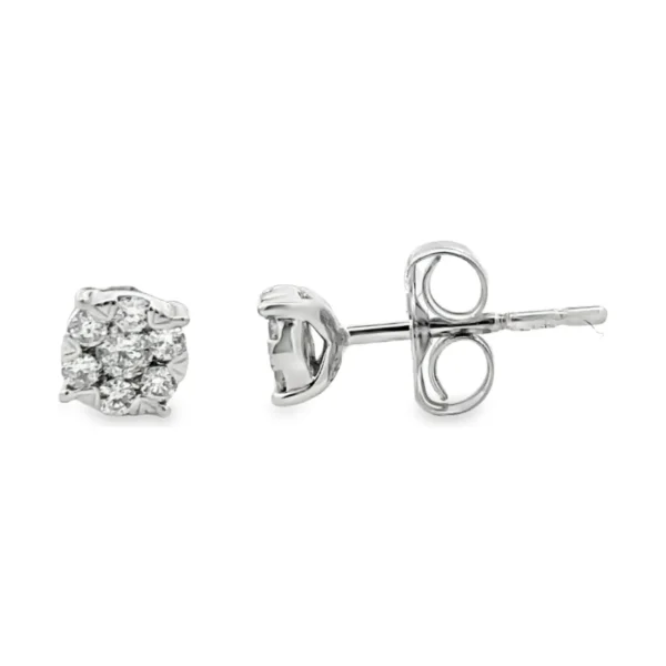 Diamond Cluster Stud Earrings
