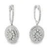 Oval Halo Drop Earrings