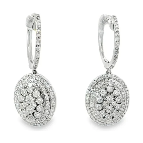 Oval Halo Drop Earrings