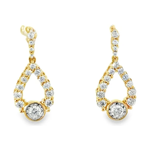 Teardrop Diamond Drop Earrings