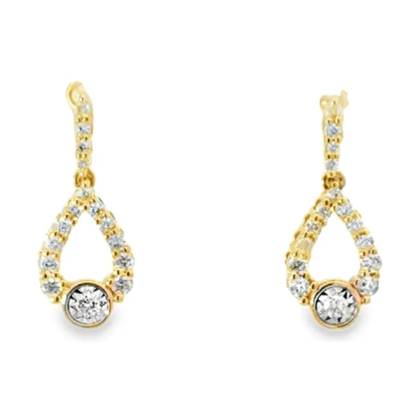 Teardrop Diamond Drop Earrings