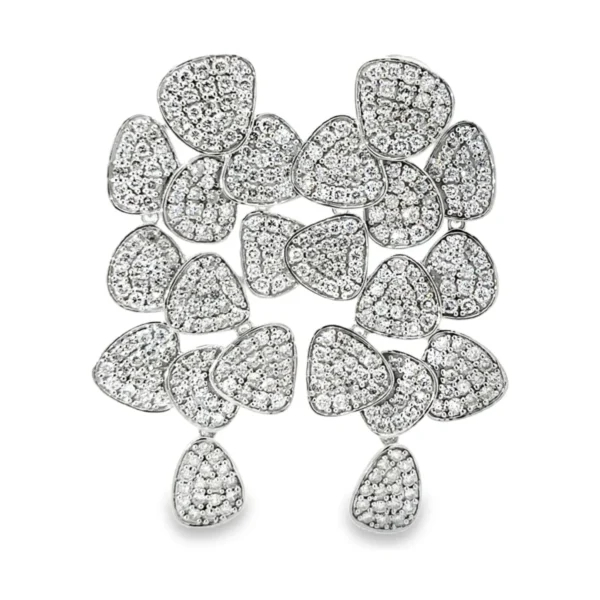 Cluster Diamond Dangle Earrings