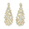 Diamond Cluster Drop Earrings