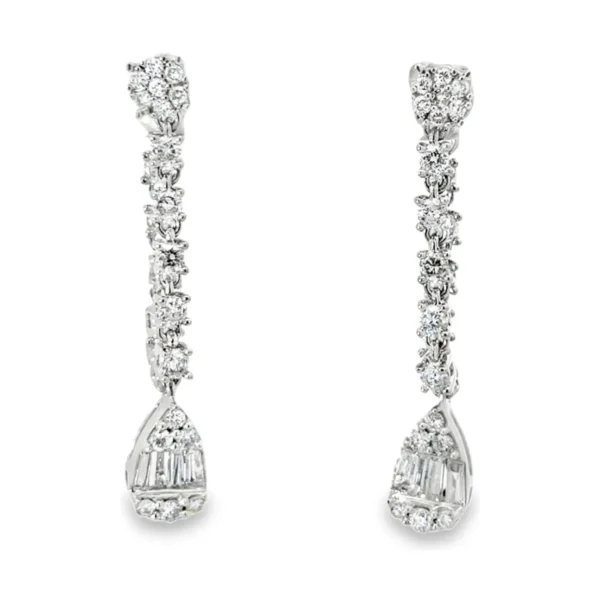 Diamond Cluster Dangle Earrings