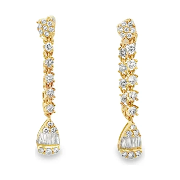 Diamond Cluster Dangle Earrings