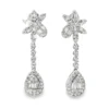Diamond Floral Dangle Earrings